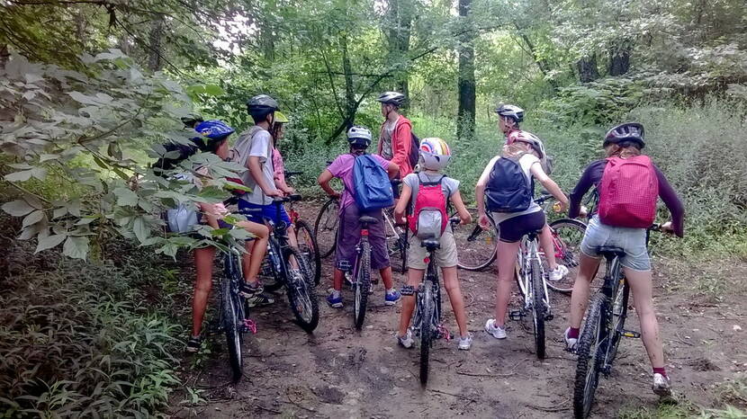 Sortie VTT en fôret © Caracole Nature